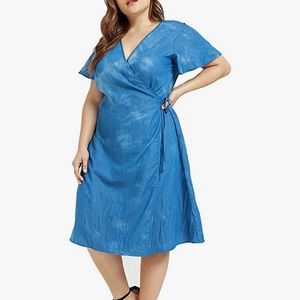 1xl tie dye wrap dress